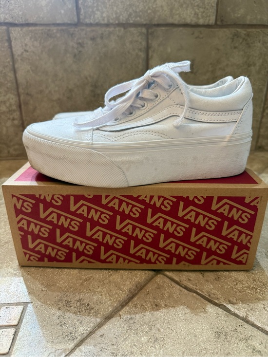 Vans Shoes - Vans Old Skool Platform Authentic White Women's Sneakers